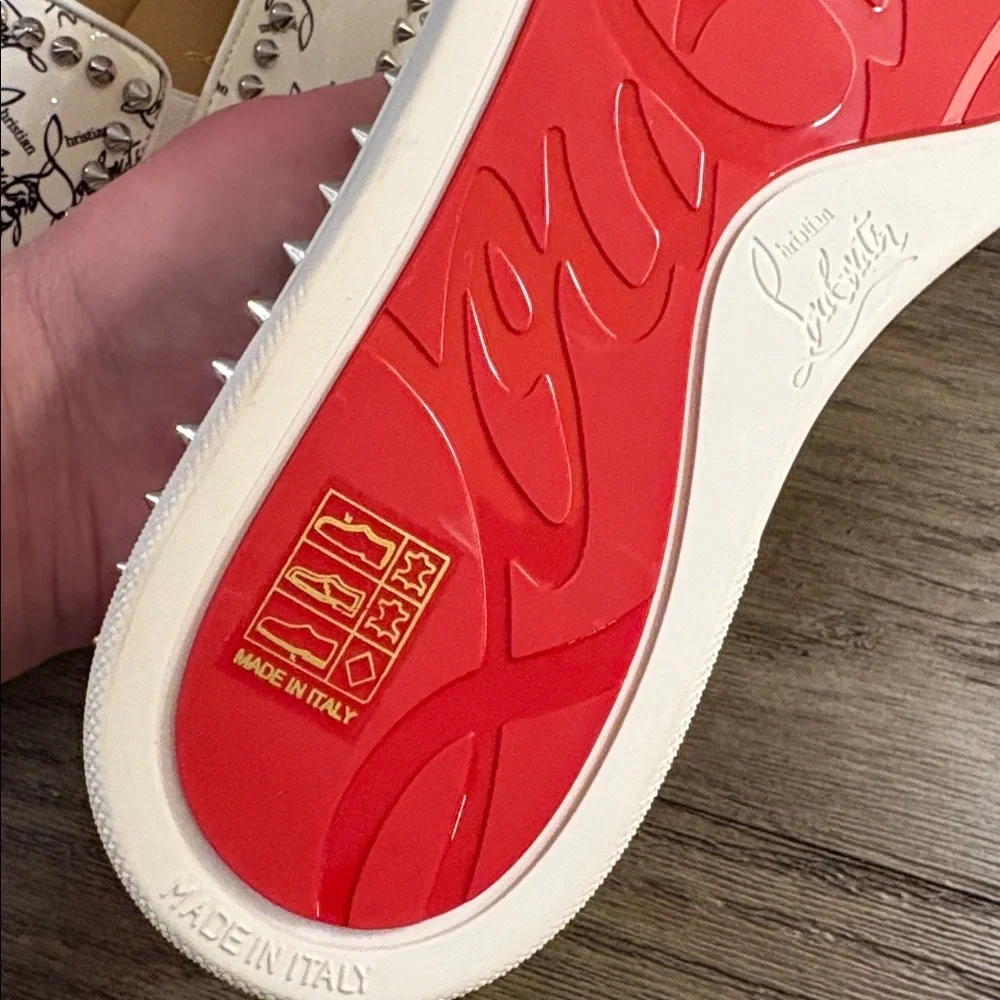 EUC [Christian Louboutin] Pik Boat Patent Spikes Slip-On LTD Men’s US 7 / EU 40 - Picture 10 of 12